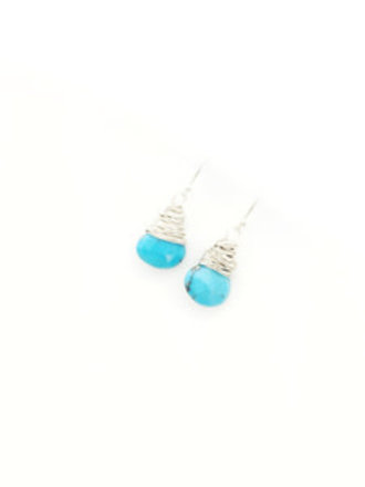 Sterling Silver Sleeping Beauty Turquoise fish hook Earrings