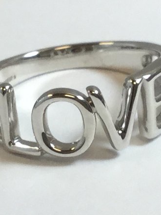 Sterling Love Ring - size 7