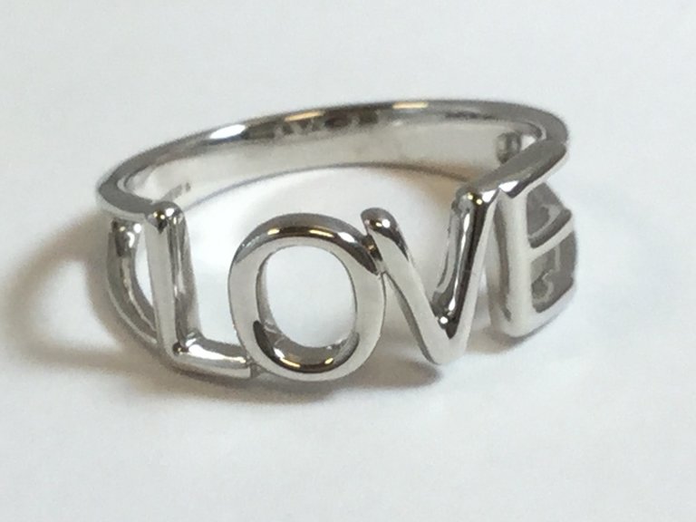 Sterling Love Ring - size 7