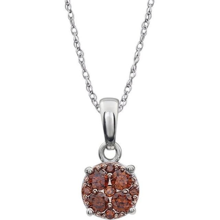 14KW 1/5 CTW Brown Diamond 18" Necklace