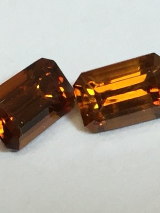 Bronze Zircon Octagon Gemstone pair .89 ctw 6 x 4 Bronze Zircon Octagon Gemstone pair .89 ctw 6 x 4