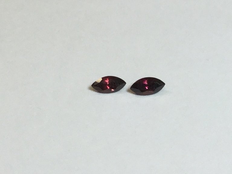 Set of 2 - .70 ctw 6 x 3mm marquise red Spessartine garnet gemstone