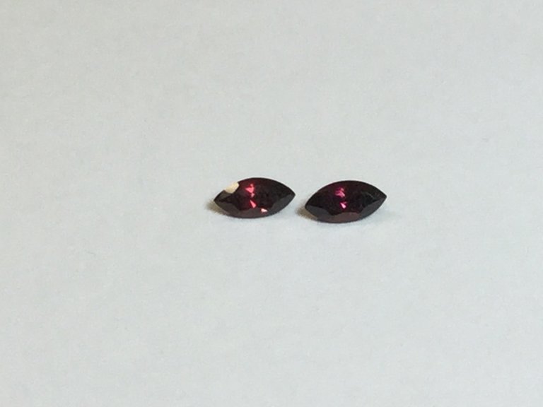 Set of 2 - .70 ctw 6 x 3mm marquise red spessertite garnet gemstone