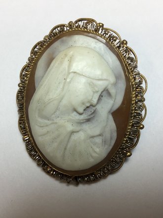 Shell, gold filled antiques circa 1900 cameo broch specialty item