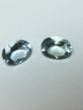 3.22 ctw pair 9 x 7mm Oval Aquamarine Gemstones 3.22 ctw pair 9 x 7mm Oval Aquamarine Gemstones