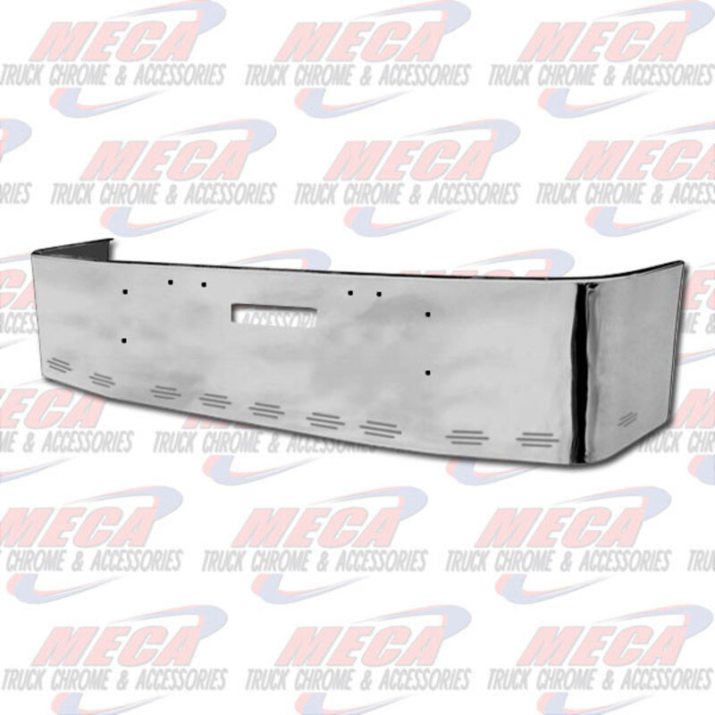 VALLEY CHROME BUMPER FL FLD 112, 120, 18'' W/ TOW HOLES & 11 BB LIGHTS, S/S 1989 & NEWER, BRACKETS INCLUDED