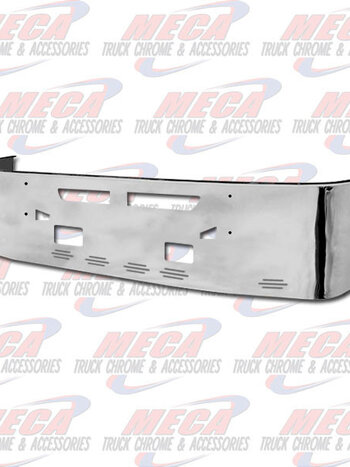 VALLEY CHROME BUMPER KW T660 18'' S/S TOW, VENT, FOG, & 6 BB LTS