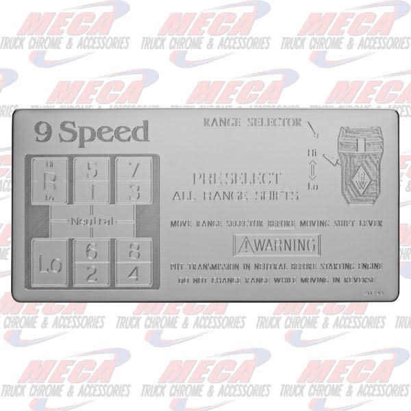 SHIFT PATTERN PLATE EATON 9SPD DIRECT KW FL PB