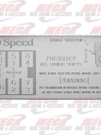SHIFT PATTERN PLATE EATON 9SPD ODRIVE KW FL PB
