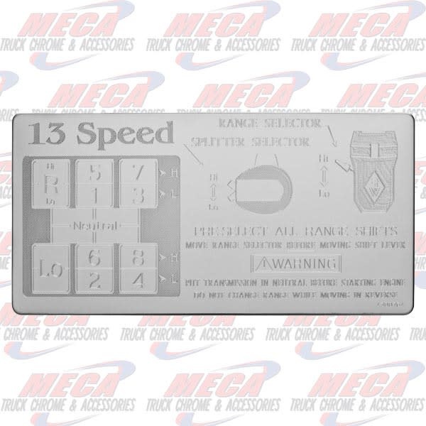 SHIFT PATTERN PLATE EATON 13SPD KW FL PB