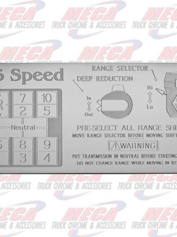 SHIFT PATTERN PLATE EATON 15SPD KW FL PB