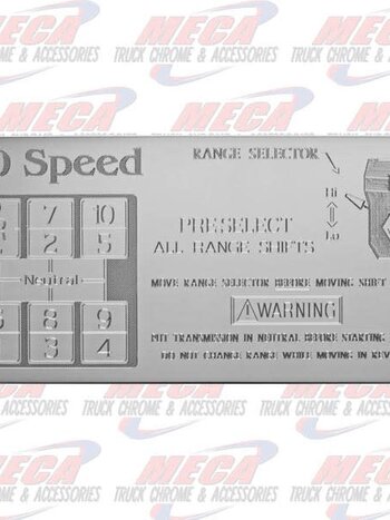 SHIFT PATTERN PLATE EATON 10SPD OVERD RTO KW FL PB