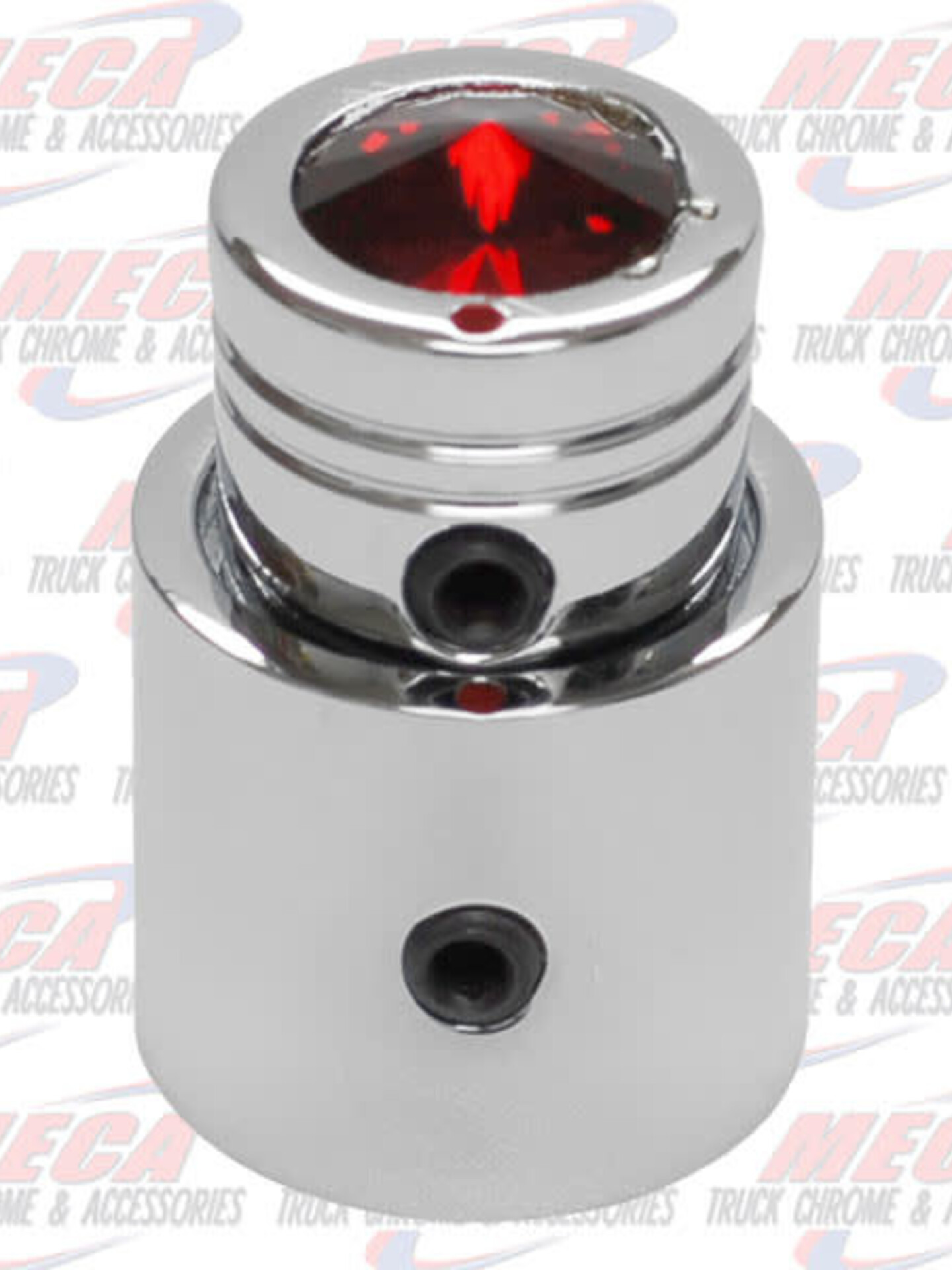 CB ON/OFF KNOB RED VOLUME/SQUELCH 2 PC KNOB - Meca Truck Chrome