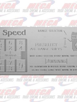 SHIFT PATTERN PLATE EATON 9SPD PERFORMACE KW FL PB