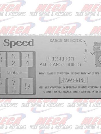 SHIFT PATTERN PLATE EATON 9SPD PERFORMACE KW FL PB