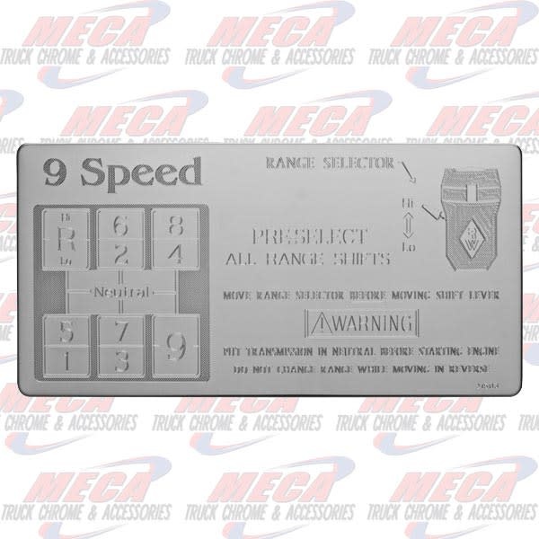 SHIFT PATTERN PLATE EATON 9SPD PERFORMACE KW FL PB