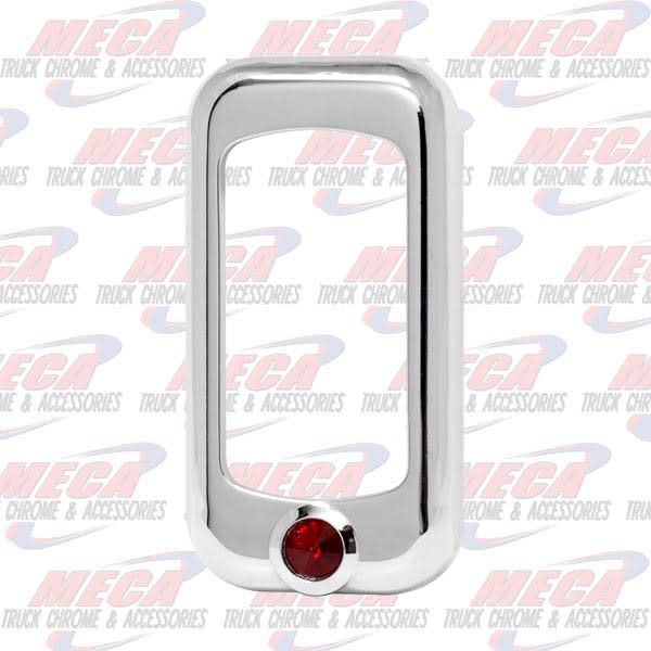 ROCKER SWITCH TRIM KW FL PB SET OF 3 W/ RED JEWEL