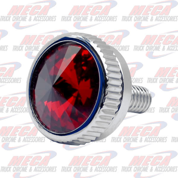 CB BOLT 4MM RED S/S CHROME 2/PK