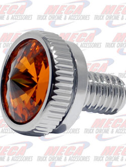 CB BOLT 6MM AMBER S/S CHROME 2/PK