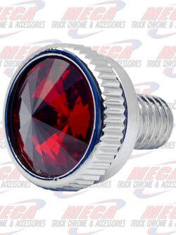 CB BOLT 6MM RED S/S CHROME 2/PK