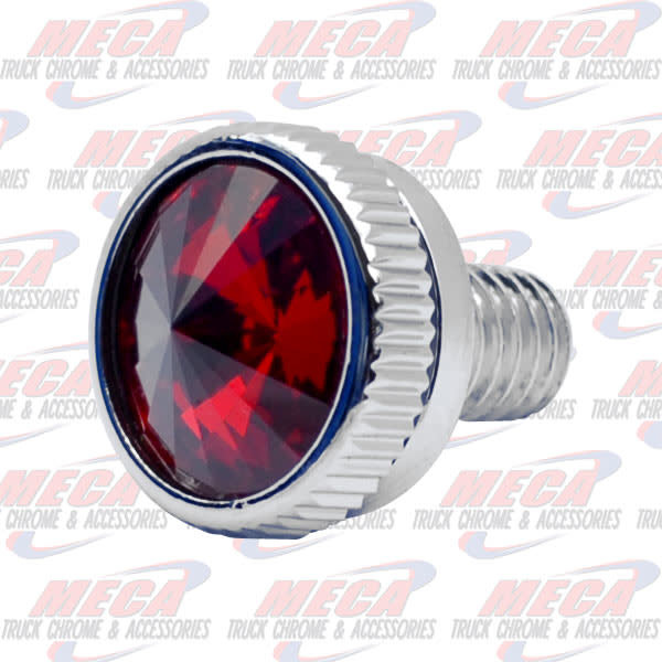 CB BOLT 6MM RED S/S CHROME 2/PK