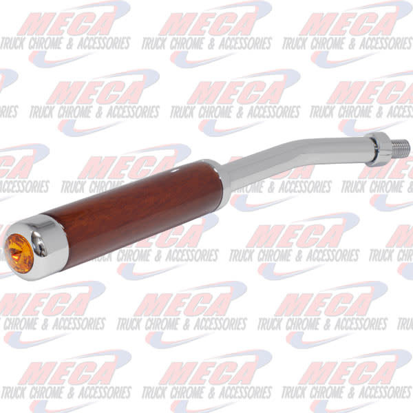 CHROME/WOOD TRAILER BRAKE HANDLE 8" AMBER