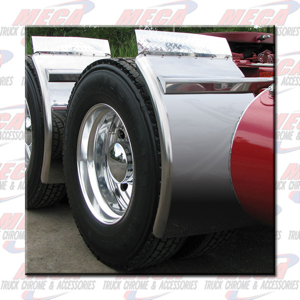 QTR FENDER CONTOUR 38" W/ BRACKET S/S 14 GAUGE