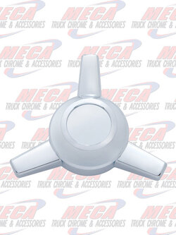 HUBCAP PLASTIC SPINNER W/ 3 STRAIGHT BARS CHROMED