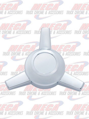 HUBCAP PLASTIC SPINNER W/ 3 STRAIGHT BARS CHROMED