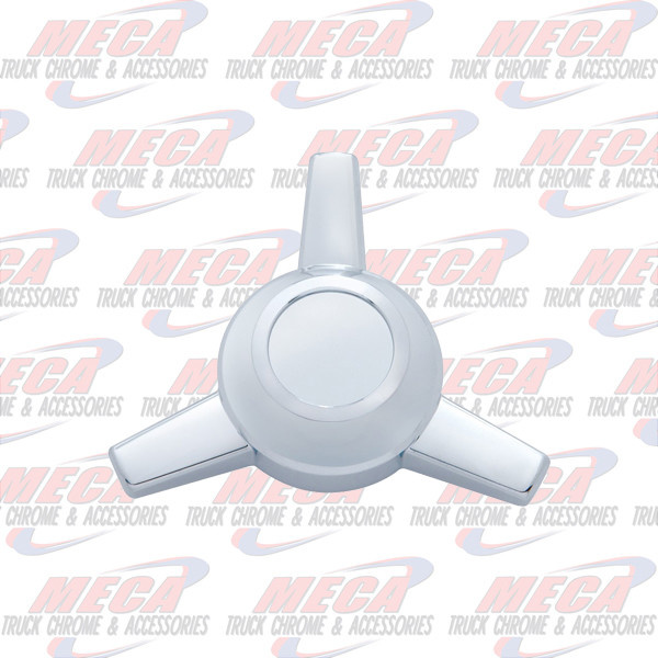 HUBCAP PLASTIC SPINNER W/ 3 STRAIGHT BARS CHROMED