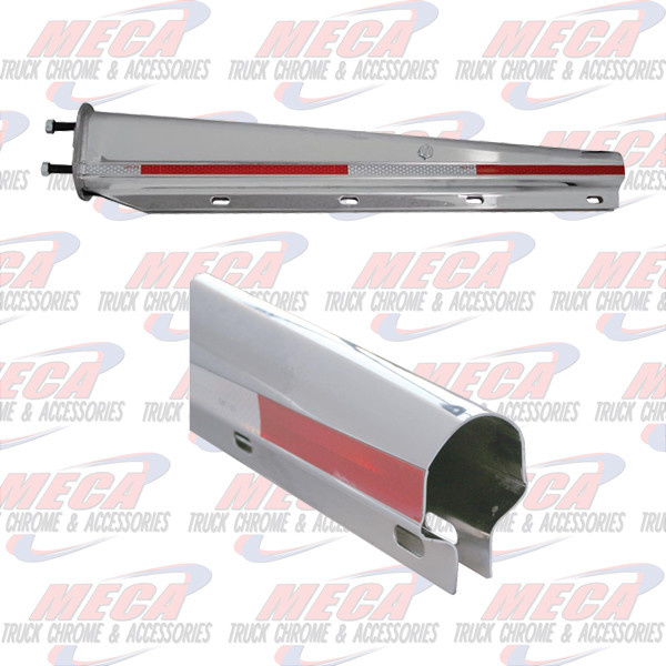 MUDFLAP HOLDER CHROME POINTED W/ REFLECTOR