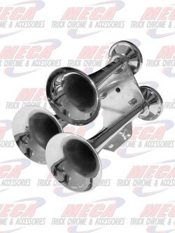 TRAIN AIR HORN 3 BELL CHROME COMPACT