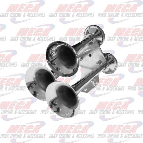 TRAIN AIR HORN 3 BELL CHROME COMPACT
