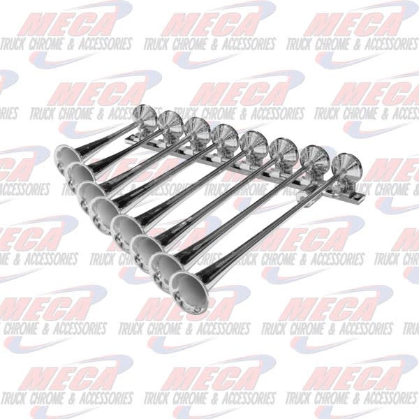 TRAIN AIR HORNS 8 BELL RIGHT SIDE HORIZONTAL CHROM