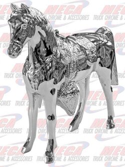 HOOD ORNAMENT HORSE THOROUGHBRED 11''L x 10''H x 3''W