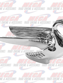 HOOD ORNAMENT SWAN WING BACK 8.5"L x 3"W x 5.5"H