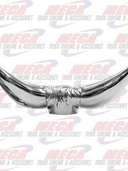 CR. BULL HORN HOOD ORNAMENT, 10" X 4"