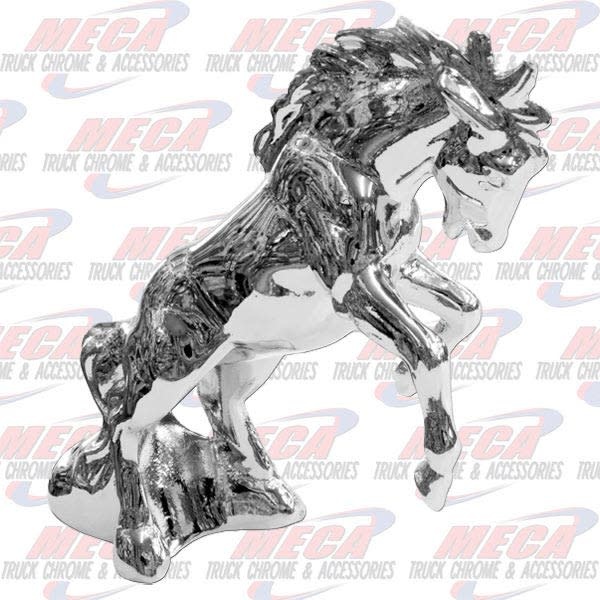 HOOD ORNAMENT HORSE FIGHTING STALLION 6"L x 6.5"H