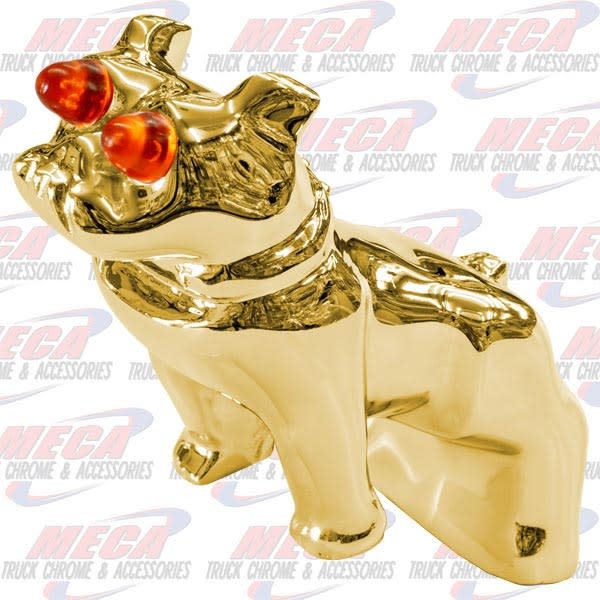 HOOD ORNAMENT BULLDOG GOLD PLATED ILLUMINATED