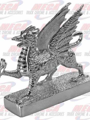 CR.FLYING DRAGON HOOD ORNAMENT 5-1/4" X 1-9/16" X 4-3/4"