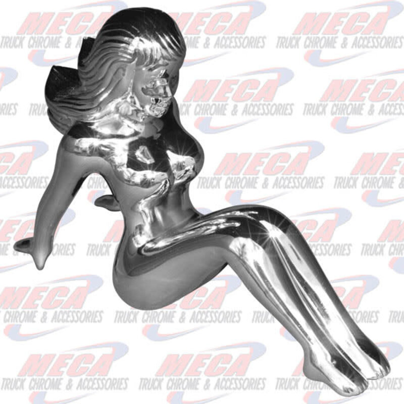 CR. SITTING NUDE LADY HOOD ORNAMENT W/ HW, 6.5"X2"X4.5"