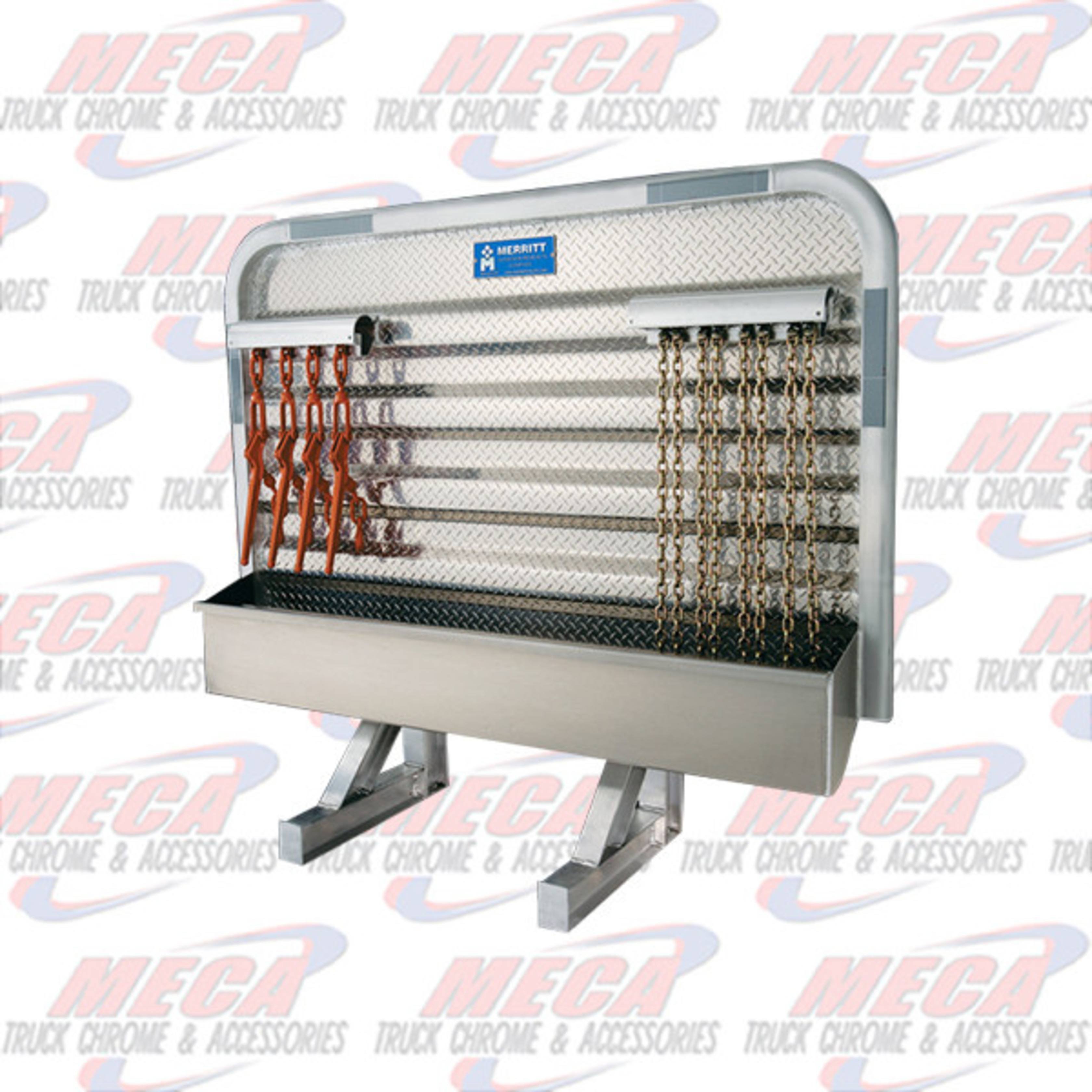 HEADER RACK 70" DIAMOND 2 CHAIN RACKS 1 FULL TRAY Meca Truck Chrome