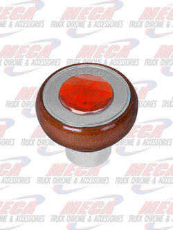WOOD KNOB TRACTOR VALVE W/ BLUE JEWEL