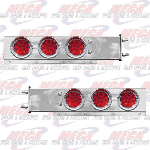 LT BAR S/S SPRING 4" RND W/ RED LED'S & BEZELS