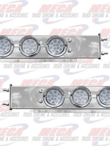 LT BAR S/S SPRING 4" W/ CLR RED LED'S & BEZELS