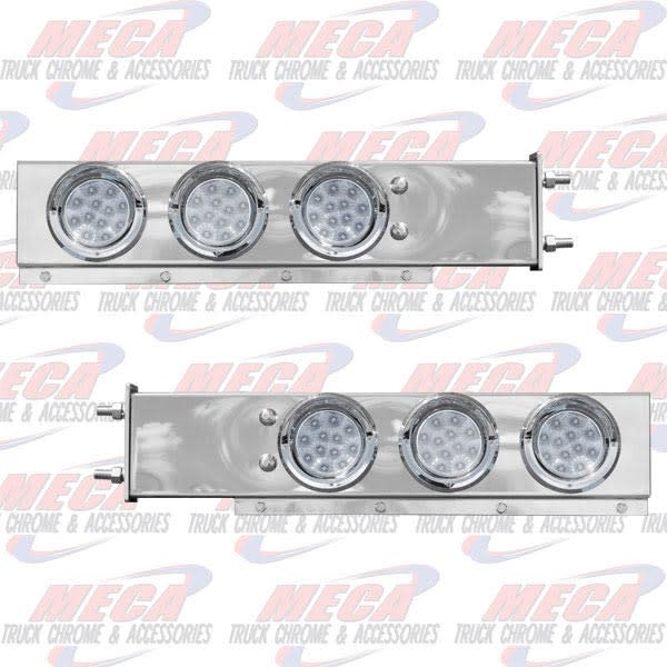 LT BAR S/S SPRING 4" W/ CLR RED LED'S & BEZELS