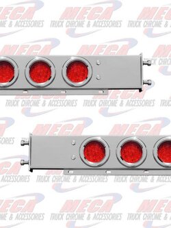 LT BAR S/S SPRING 4" RND W/ RED LED'S 3.75" BOLTS