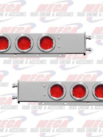 LT BAR S/S SPRING 4" RND W/ RED LED'S 3.75" BOLTS