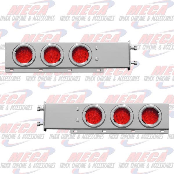 LT BAR S/S SPRING 4" RND W/ RED LED'S 3.75" BOLTS