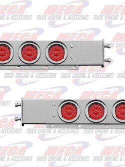 LT BAR S/S SPRING 4" RND W/ RED SUPERLITE LED'S 3.75"